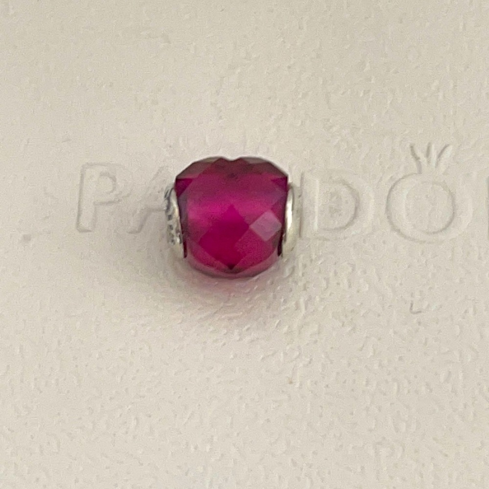 Pandora Essence Fuchsia Heart LOVE Charm RETIRED